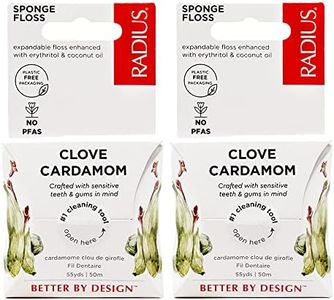RADIUS Clove Cardamom Dental Floss 55 Yards Vegan & Non-Toxic Oral Care Boost & Designed to Help Fight Plaque Clear - Pack of 2