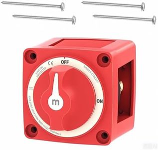 Boat Battery Disconnect Switch Waterproof 12V 48V Battery Shut Off Switch ON/Off 300A Heavy Duty & Ignition Protected Power Kill Switch for Marine Car RV Truck with Knob, Red