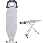 Duffy® Ironing Board - 120 x 40cm Ironing Board Table Folding Metal Iron,Lightweight Iron Board Rack Foldable Non Slip Adjustable Height (Grey)