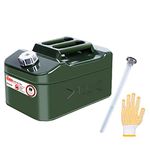 Zemoeng Jerry Can 10L Metal, Petrol Can with Flexible Spout, UN Approved Fuel Can for Petrol Diesel and Other Dangerous Goods - Green