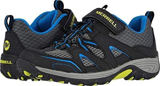 MERRELL Boy's Trail Chaser Sneaker, Black/Blue, 5 Wide US Big Kid