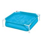 Summer Waves 4 feet long and 12 inches deep Plastic Frame Small Square Kiddie Swimming Pool, Above Ground Pool for kids under 6 years old, Blue, 48 x 48 x 12 inches