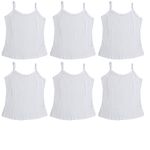 Mahi Fashion Girls Vest Slip (Cotton,White) Pack of 6 (in, Age, 9 Years, 10 Years, White)