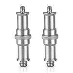 Neewer 2 Pieces Standard 1/4 to 3/8 inch Metal Male Convertor Threaded Screw Adapter Spigot Stud for Studio Light Stand, Hotshoe/Coldshoe Adapter, Ball Head, Wireless Flash Receiver, Trigger