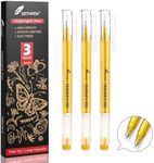 Gold Pens, 3Pack,1mm Extra Fine Point, Gold Gel Pens for Artists, Gold Gel Pen, Gold Ink Pen, Gold Pens for Black Paper, Gold Drawing Pens,Gold Pen for Artists Drawing