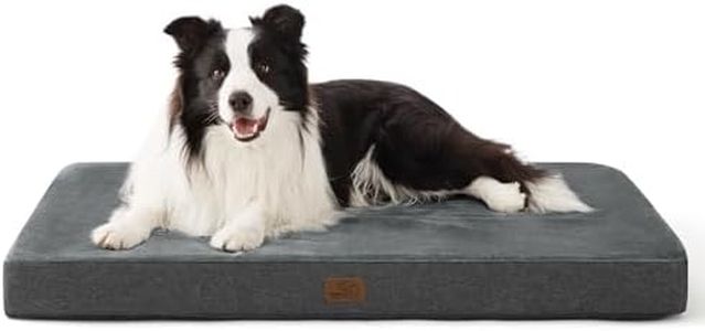 Bedsure Matelas Mémoire de Forme - Coussin pour Chien Grande Taille Orthopédique, Tapis Lavable et Antidérapant, Lit pour Chien Intérieur, Gris, 89x56cm