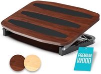 Adjustable Under Desk Foot Stool - Ergonomic Foot Rest with 7 Angles - Walnut
