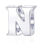 Letter N Charm fits Pandora Snake Bracelet, Polished 925 Sterling Silver Initial N Alphabet Bead Charms, Gift for Nana/Niece/Nephew/Nurse/Granny