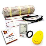 HEATWAVE 30 Sqft Electric Floor Heating Mat Kit - 120V, 3 Amps, 360 Watts | Electric Heated Floor System with 7-Day/4-Event Programmable GFCI Thermostat