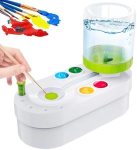 HASTHIP® 2 in 1 Paint Brush Cleaner Machine with Auto Refill, Flushing Button & Water Tank - Efficient Cleaner for Oil, Acrylic & Makeup Brushes for Oil Paint Brushes, Acrylic Paint Brushes