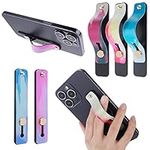 Cobee Phone Loop Finger Holders, 5 Pcs Phone Strap Grip Holder Telescopic Cell Phone Stands Universal Silicone Colorful Phone Grip Stand Compatible with Most Smartphones, Tablets(Color Painting)