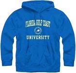 Ivysport Hooded Sweatshirt, Unisex, Cotton/Poly Blend, Heritage Logo, Florida Gulf Coast Eagles - Royal Blue, Small