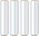 18 Inch Stretch Wrap Roll, Heavy Duty 1500ft Shrink Wrap Roll, Clear 80 Gauge Industrial Strength Stretch Film, Plastic Wrap for Pallet Wrapping Shipping Moving(4 Pack)