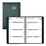 Blueline® 2025 Net Zero Carbon™ Weekly Planner, Appointment Book, 12 Months, January to December, Twin-Wire Binding, 8" x 5", Black, Bilingual (C815.81BT-25)