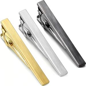 Brush Tie Clips for Men Gold Silver Black 3-Pack, 2.36 Inch Tie Clip Tie Bar Tie Pins for Standard Ties, Gold Silver Black Men's Tie Clip Tie Clasps Unique Gifts for Business, Weddings, Formal Events
