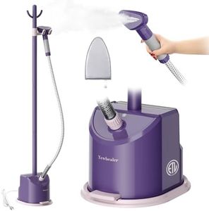 Newbealer Standing Garment Steamer - 1500W Full-Size Vertical Clothes Steamer with Foot Pedal, 57.5oz (1.7L) Large Water Tank, 45s Fast Heat-Up, 50-Min Powerful Steaming, Auto-Off (Purple)