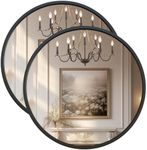 G-LEAF Black Round Mirror 28 inch Circle Mirror for Bathroom Vanity, Entryway, Living Room, Round Bathroom Mirror for Wall 2-Pack