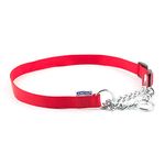 Ancol Heritage Nylon & Chain Check Collar Red 25 - 35cm Sz 1-2