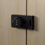 ETEKJOY Keyless Cabinet Lock 3-Digit Combination Password Hasp Latch Lock Twist Knob Wooden Drawer Cupboard Locker Gun-Safe Closet Box Home Office Security (Black, 3.5 Inch)