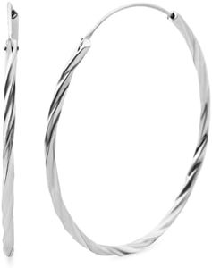 Endless Hoop Earrings for Women Jewelry 925 Sterling Silver Twisted Everyday Jewelry Minimalist Birthday Gifts for Women
