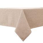 BALCONY & FALCON Rectangle Tablecloth, Wrinkle Resistant and Water Proof Table cloth, Decorative Linen Fabric Tablecloths for Dining, Parties, Kitchen, Wedding and Outdoor Use (Beige, 145x300cm)