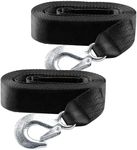 Trailer Winch Strap 2" x 20' with Safety Snap Hook 10000 lbs for Towing Vehicles, Boats and Jet Ski | Polyester | Longer Warranty (2-Pack)