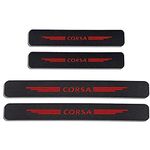 Car Door Sill Scuff Plate Cover for Opel Corsa D B E, Carbon Fiber Kick Plates Welcome Pedal Protector Decorative Sticker Auto Threshold Non-Slip Entry Guard Trim, 4Pcs