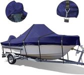 Zenicham 900D Center Console Boat Cover - Heavy Duty Boat Cover for Center Console Boat, Waterproof Trailerable Boat Cover, Boat Cover Fits 20'-22' Length, Beam Width up to 106" W, Navy