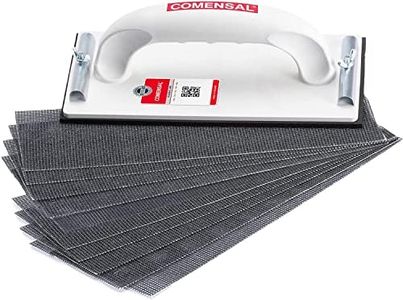 COMENSAL® Hand Sander Set 230 x 105 mm - Drywall Set - Professional Hand Sander - Drywall Tool - with Metal Clamping Handle and Sanding Mesh Linen - Made in The EU