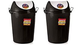 ARISTO Swing Lid Garbage Waste Dustbin 60 Ltr parent (Black/Black)