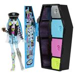 Monster High Doll and Fashion Set, Frankie Stein with Dress-Up Locker and 19+ Surprises, Skulltimate Secrets, HKY62