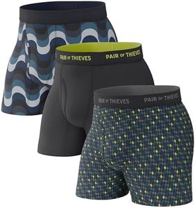 Pair of Thieves Super Fit Men’s Boxer Briefs 3 Pack, Black/Navy/Lime, XX-Large