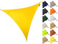 Kookaburra 3.6m Triangle Water Resistant Garden Patio Sun Shade Sail Canopy 96.5% UV Block with Free Rope (Yellow)