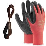 24 pairs of Ogrifox work gloves and a FUZZIO® clip glove holder (L - 9, Red)