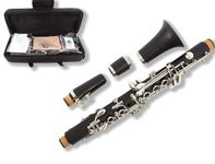 Yinfente Professional Clarinet Ebonite Wood Eb Flat Clarinet 2 Barrels With Case Cloth Reed Accessories (Ekeyclarinet)