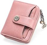 SENDEFN Women's Small Wallet, Women's Genuine Leather, with Coin Compartment, Small Zip, Wallet, Card Holder with RFID Blocker, Ae-Pink., 12 * 10 * 3cm, Modern