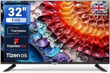 TeeView 32 inch Full HD/FHD 1080P Smart TV Tizen OS TV with Netflix Disney+ Gaming Hub Dolby Audio, Made in the UK