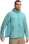 Pioneer Camp Men's Lightweight Sun Protection Jacket with Hood UPF 50+ Packable Breathable Water Resistant Fishing Cycling Blue