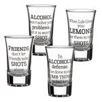 Lillian Rose Party Shot Glasses Set of 4, Clear, 1.5oz