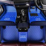 Maidao Custom Car Floor Mats for Toyota RAV4 CHR Corolla Yaris Hilux Prius Auris Camry Aygo Floor Liner,PU Leather All-Weather Waterproof Right Hand Drive Blue