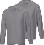 ProtectX High Visibility Sun Protection Lightweight Long Sleeve Hoodie, UPF 50+ Quick-Dry, SPF UV Shirt, Active Wear - Grey, Medium