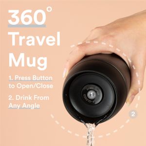 Moon 360 Travel Mug 300ml – Black Insulated Coffee Cup
