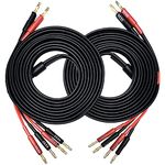 CESS-106-10f Banana Plug Splitter Speaker Cable, 2 Banana Plugs to 4 Banana Plugs, 12 Gauge, 2-Channel (10 Feet)