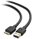 Cable Matters Micro USB 3.0 Cable Type A to Micro B Male Cord 1.8m (External Hard Drive Cable, USB to USB Micro B Cable) in Black Compatible with Galaxy S5, Note 3, HDD, WD My Passport Drive