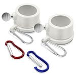 ZMTECH 2 Pack Flag Pole Rings,White Plastic Flagpole Rings 360° Rotating Anti Wrap Mounting Ring with Carabiner for 0.75-1.00 Inch Diameter Flagpole