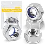 M6 Nuts DIN985 Nylock Nuts (Pack of 20) Caianwin 6mm Stainless Steel Hex Nuts Self Locking Nuts for M6 Bolts, Screws & Washers