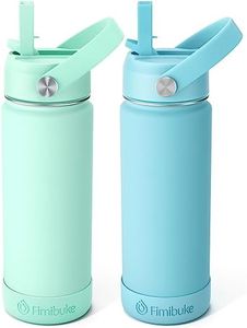 Fimibuke Kids Insulated Water Bottle, 18oz BPA FREE Kids Cup with Straw Double Wall Vacuum Tumbler 18/8 Stainless Steel Leak Proof Toddler Water Bottle for School Boys Girls (2 Pack,Underwater World)