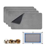 GINIDEAR Guinea Pig Cage Liner, 4 Pack - Washable, Reusable, Leakproof Fleece Bedding Pads for Small Animals with Anti-Slip Bottom - for C&C 2X1 Area, Gray