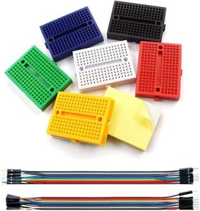 WWZMDiB 6Pcs SYB-170 Mini Breadboard Colorful Breadboard Small Plates + Multicolored Dupont Wire 10pin Male to Male, 10pin Male to Female Breadboard Jumper Wires About 21cm (8inch)