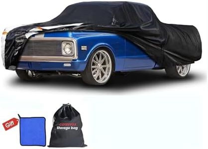 Heavy Duty C10 Truck Cover Waterproof All Weather, Outdoor Full Exterior Pickup Truck Cover, Rain, Sun, Wind Protection (Up to 210 in) M